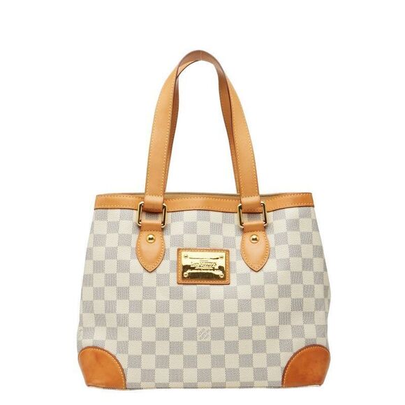 Louis Vuitton Handbags - Louis Vuitton Damier Azure Hampstead PM N51207 White PVC Leather Women's Louis